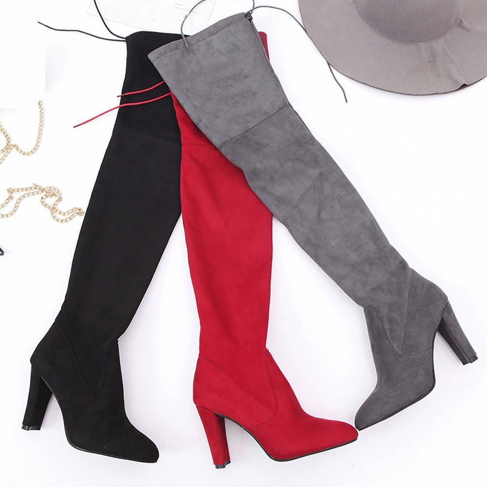 Slim Thigh High Boots for Women Slim Warm Shoes for Women - GetComfyShoes