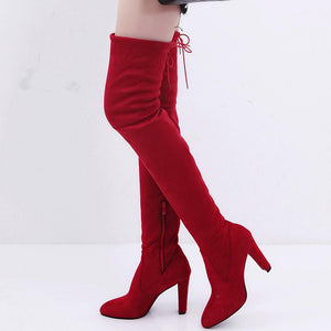 Slim Thigh High Boots for Women Slim Warm Shoes for Women - GetComfyShoes