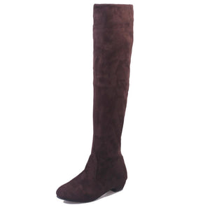 Women Winter Autumn Flat Boots Shoes High Leg Suede Short Long Boots - GetComfyShoes