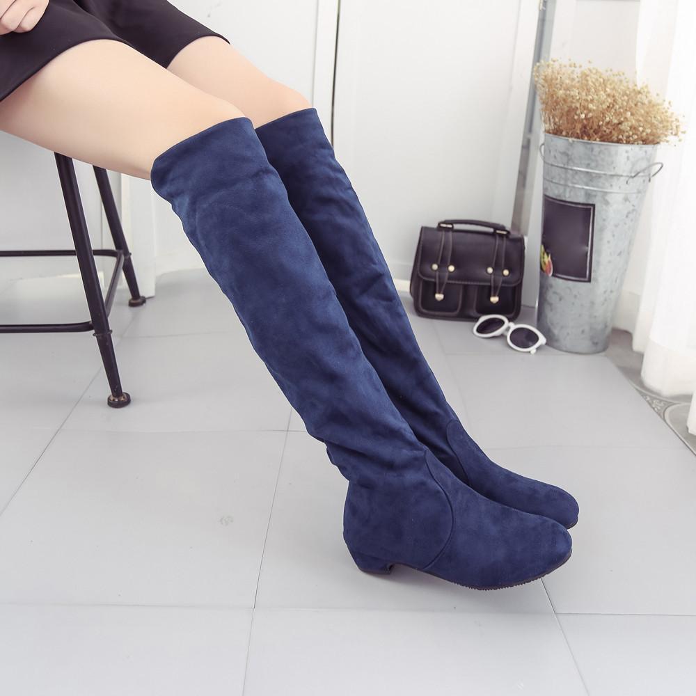 Women Winter Autumn Flat Boots Shoes High Leg Suede Short Long Boots - GetComfyShoes