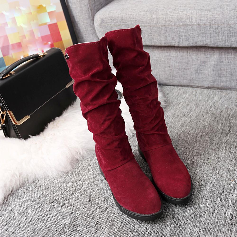 Autumn Winter Stylish Flat Flock Snow Boots - GetComfyShoes