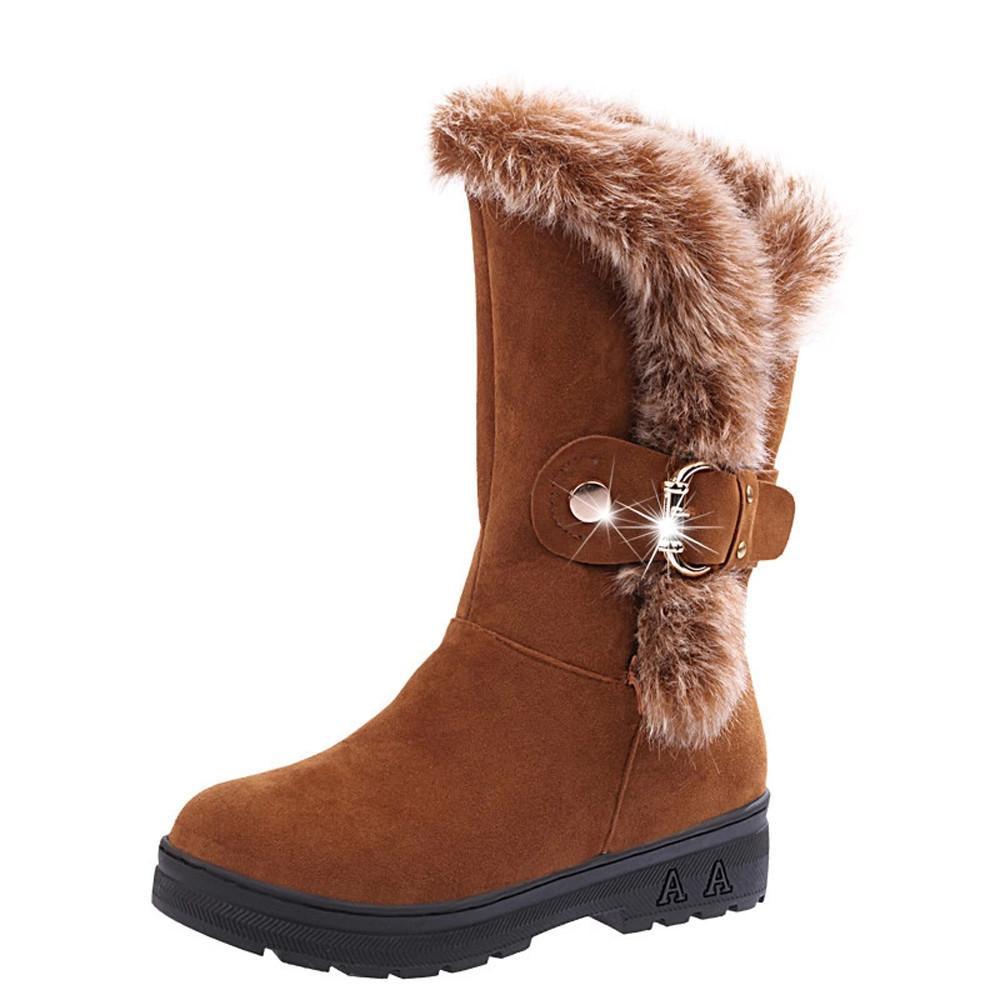 Warm Fur Boots for Women Slip-On Soft Snow Boots - GetComfyShoes