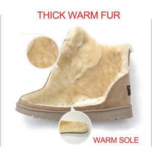 Women Winter Snow Boots Suede Ankle High Warm Fur Boots 7 Colors - GetComfyShoes