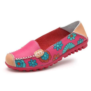 Comfortable Moccasins for Women Floral Printing Slip on Loafers - GetComfyShoes