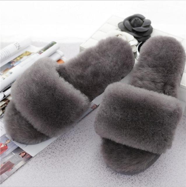 Winter Warm Fur Home Slippers for Women 11 Colors - GetComfyShoes