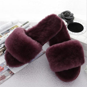 Winter Warm Fur Home Slippers for Women 11 Colors - GetComfyShoes