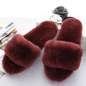 Winter Warm Fur Home Slippers for Women 11 Colors - GetComfyShoes