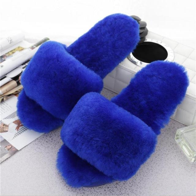 Winter Warm Fur Home Slippers for Women 11 Colors - GetComfyShoes