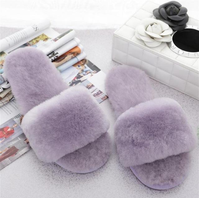 Winter Warm Fur Home Slippers for Women 11 Colors - GetComfyShoes