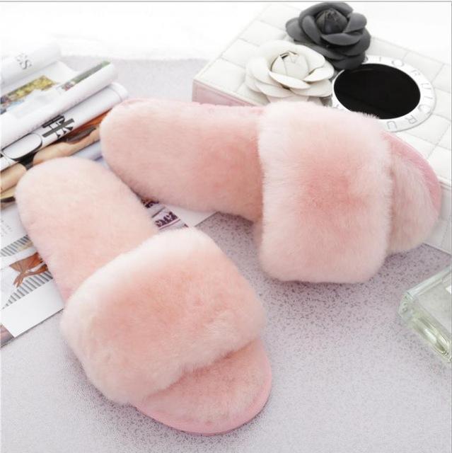 Winter Warm Fur Home Slippers for Women 11 Colors - GetComfyShoes