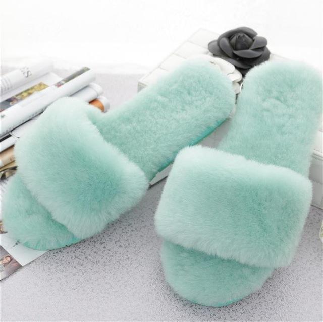 Winter Warm Fur Home Slippers for Women 11 Colors - GetComfyShoes