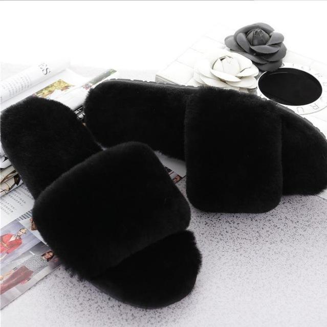 Winter Warm Fur Home Slippers for Women 11 Colors - GetComfyShoes