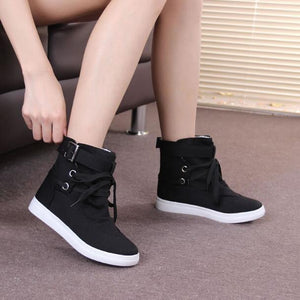 Round head lace up casual boots - GetComfyShoes