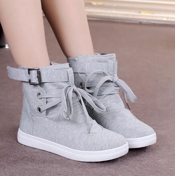 Round head lace up casual boots - GetComfyShoes