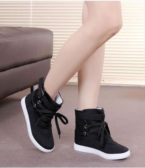Round head lace up casual boots - GetComfyShoes