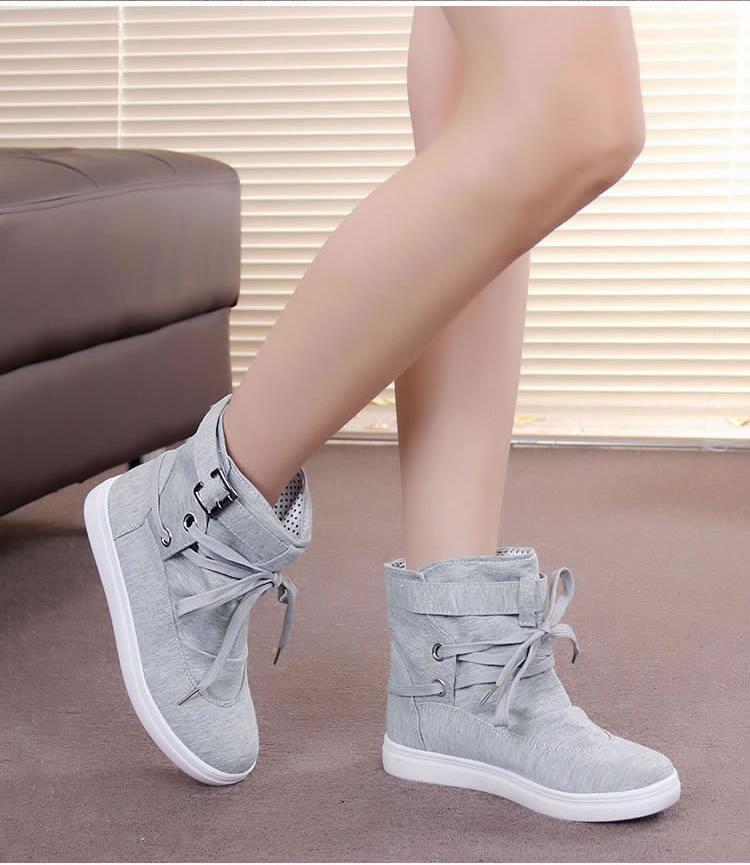 Round head lace up casual boots - GetComfyShoes