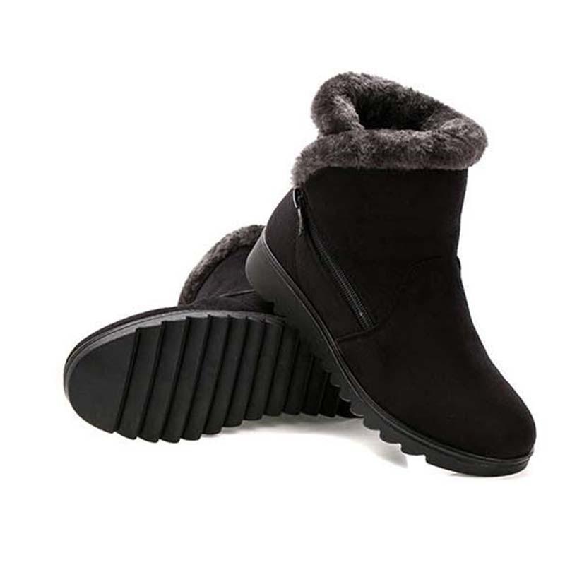 Winter warm slip-resistant platform snow boots