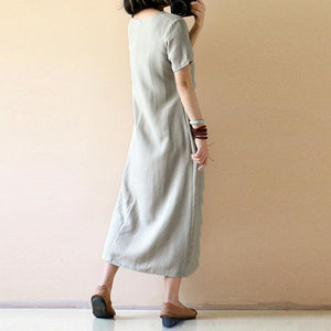 Casual Cotton Linen Dress - GetComfyShoes