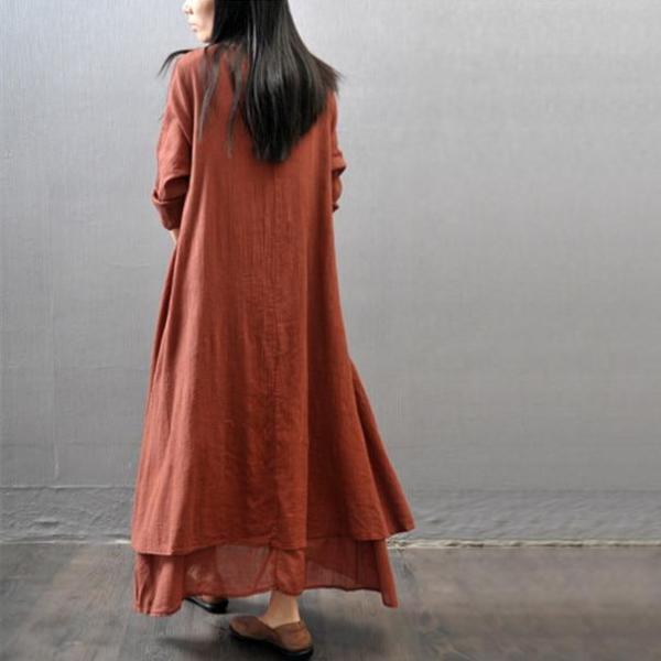 Cotton Linen Elegant Maxi Dress - GetComfyShoes