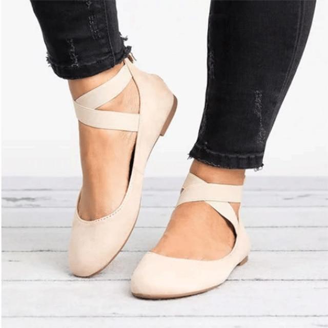 Elastic Band Casual Flats - GetComfyShoes