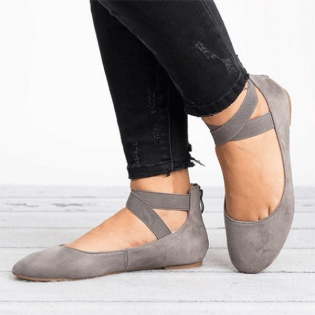 Elastic Band Casual Flats - GetComfyShoes