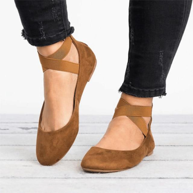 Elastic Band Casual Flats - GetComfyShoes