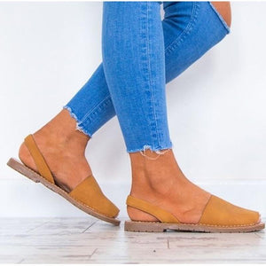 Casual Peep Toe Suede Slip On Elastic Sandals - GetComfyShoes