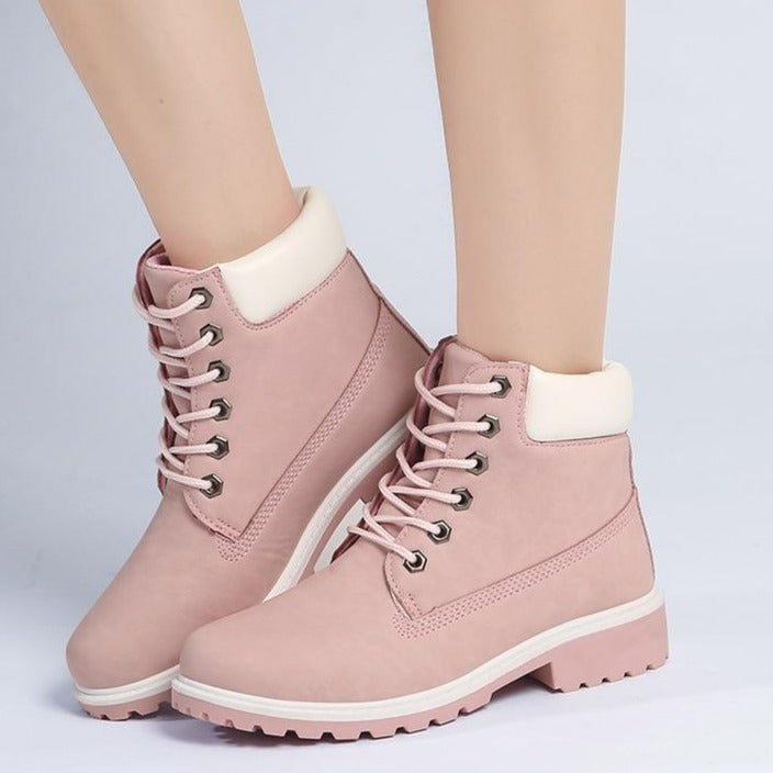 Flat Heel Fashion Blush Boots - GetComfyShoes