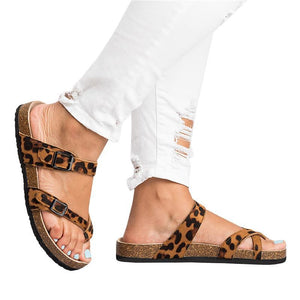 2018 Summer Fashion Cork Shoes Women Casual Gladiator Flat With Mid High Heels Buckle Women Sandals - GetComfyShoes