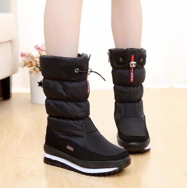 New 2018 women's boots platform winter shoes thick plush non-slip waterproof snow boots for women botas mujer - GetComfyShoes