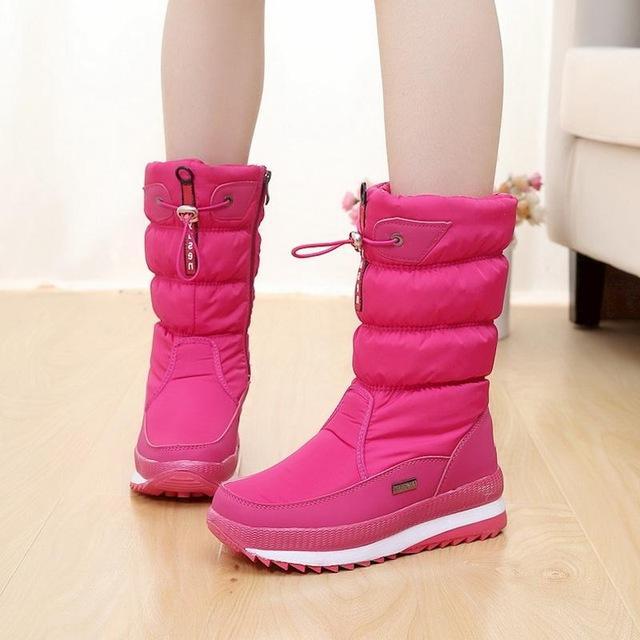 New 2018 women's boots platform winter shoes thick plush non-slip waterproof snow boots for women botas mujer - GetComfyShoes