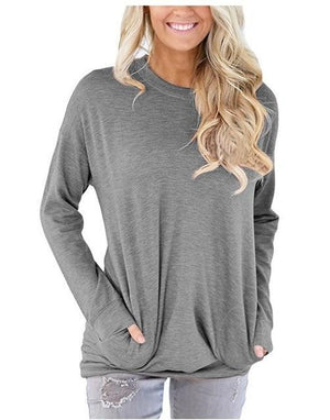 Casual Solid Batwing Tunic Tops - GetComfyShoes