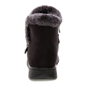 Warm Fur Platform Wedges Boots