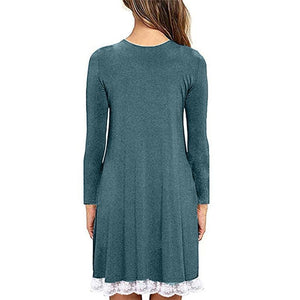 Lace Cotton blend Loose Dress - GetComfyShoes