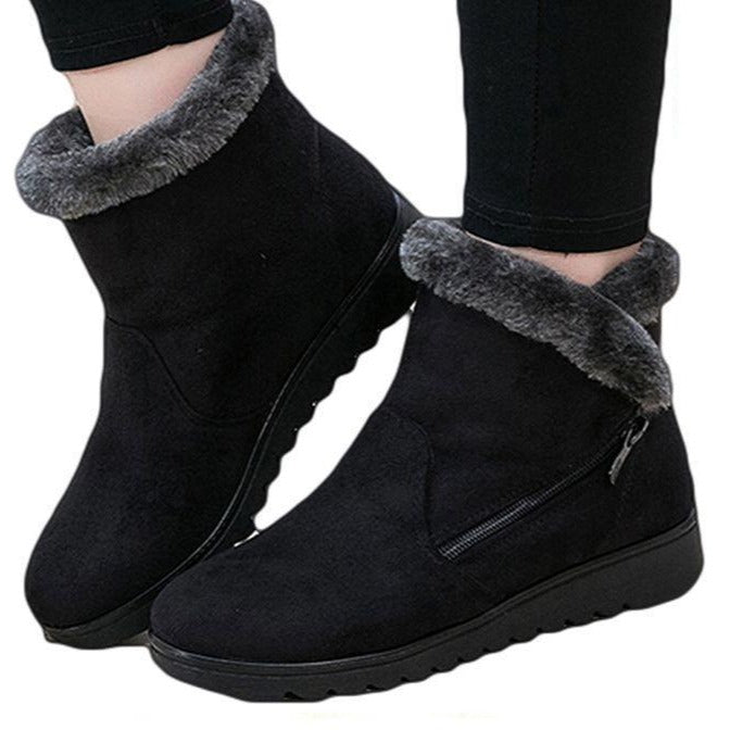 Winter warm slip-resistant platform snow boots