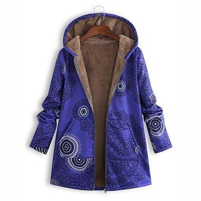 Floral Plus Size Cotton Coat - GetComfyShoes