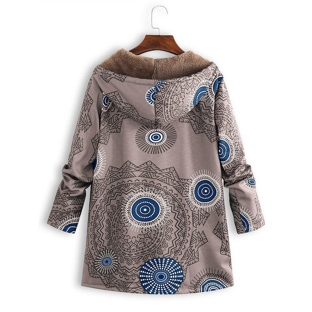 Floral Plus Size Cotton Coat - GetComfyShoes