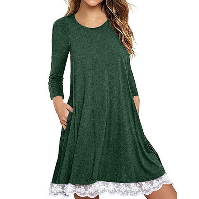 Lace Cotton blend Loose Dress - GetComfyShoes