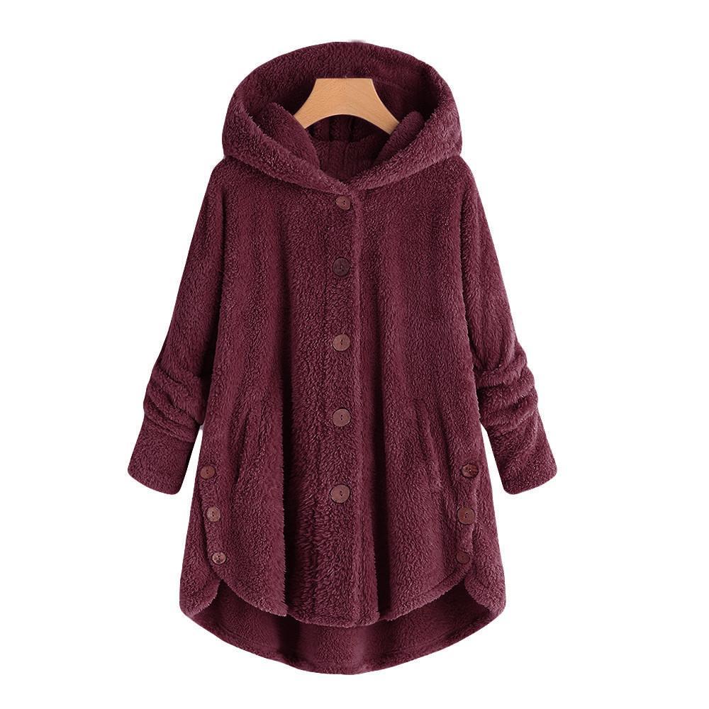 Fluffy Hooded Pullover Loose Sweater - GetComfyShoes