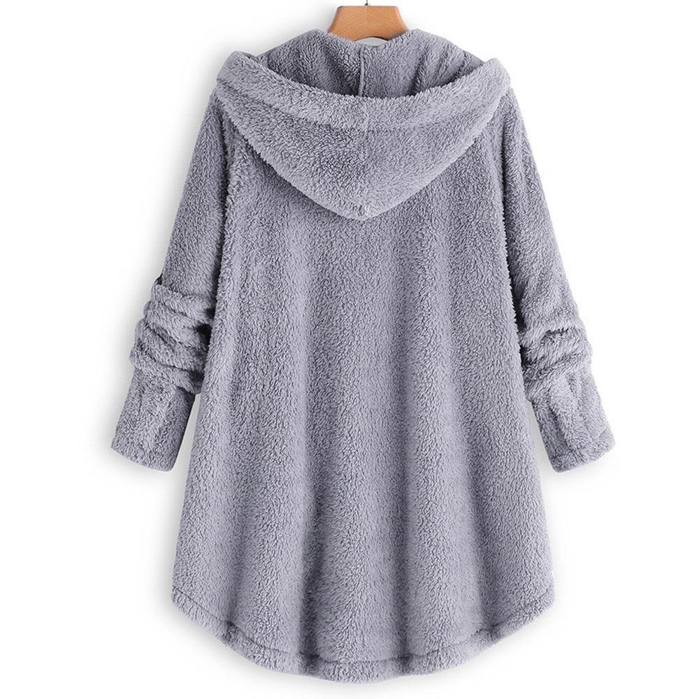 Fluffy Hooded Pullover Loose Sweater - GetComfyShoes