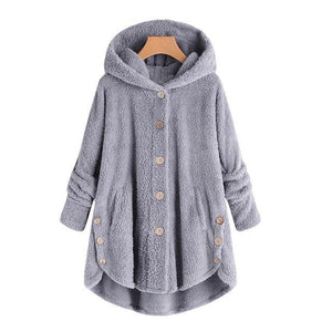 Fluffy Hooded Pullover Loose Sweater - GetComfyShoes