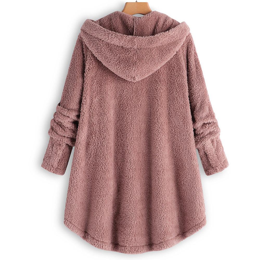 Fluffy Hooded Pullover Loose Sweater - GetComfyShoes