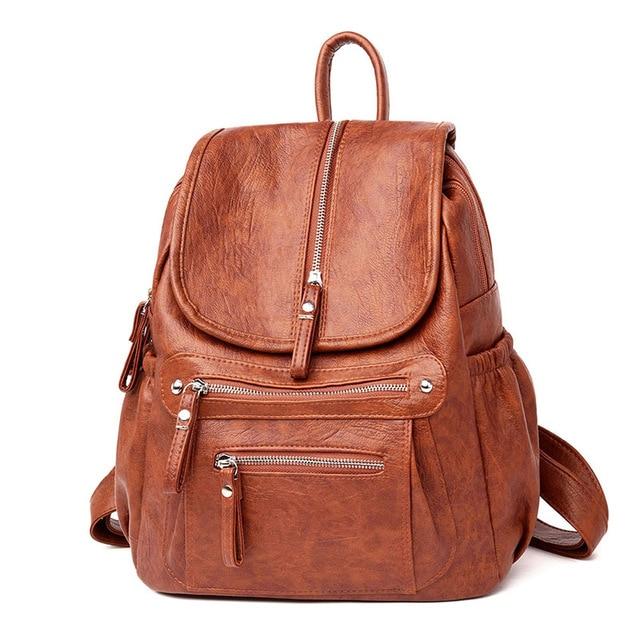 2018 Women Backpack high quality Leather  Fashion school Backpacks Female Feminine Casual Large Capacity Vintage Shoulder Bags - Getcomfyshoes