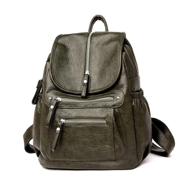 2018 Women Backpack high quality Leather  Fashion school Backpacks Female Feminine Casual Large Capacity Vintage Shoulder Bags - Getcomfyshoes