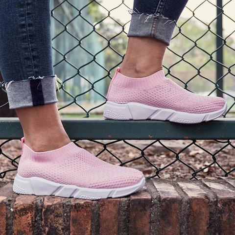 Women Shoes Breathable Mesh Sneakers Lady Plus Size Loafers - fashionshoeshouse