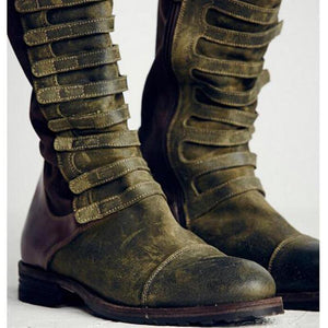 Women's over the knee boots with zipper low heel long boots