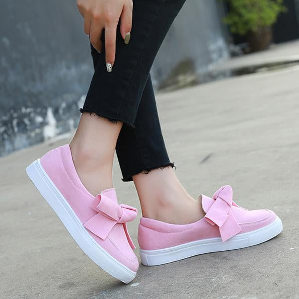 Autumn/winter Bowknot Round Toe Platform Heel Casual Shoes - GetComfyShoes